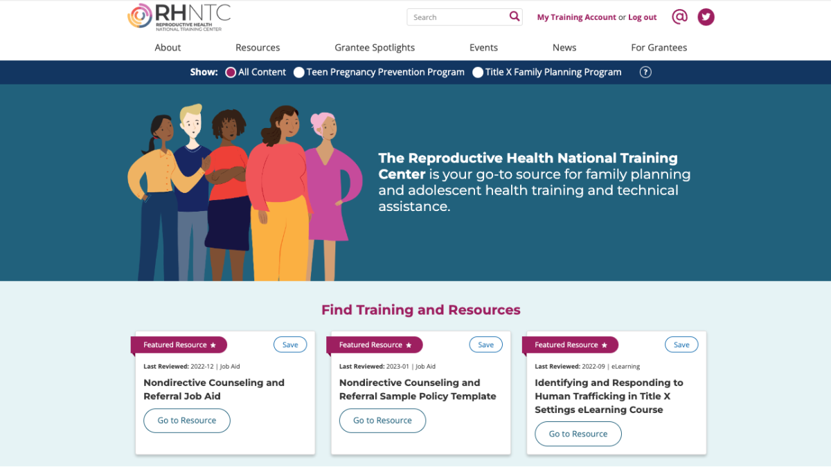 image of RHTNC homepage